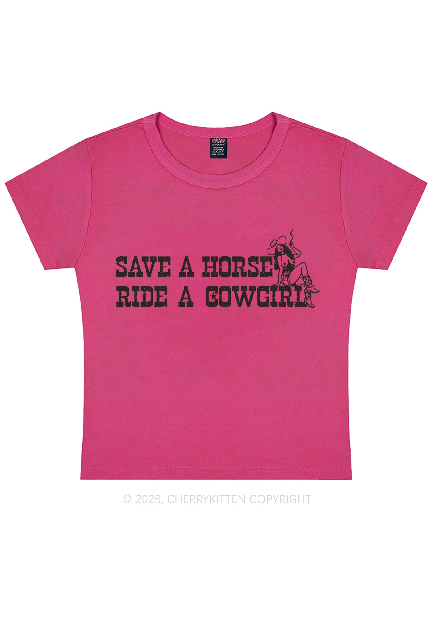 Ride Western Cowgirl Y2K Baby Tee Cherrykitten