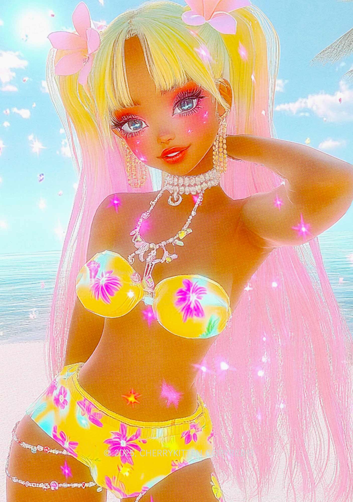 Flower Princess Y2K Mesh Cami Tank Cherrykitten