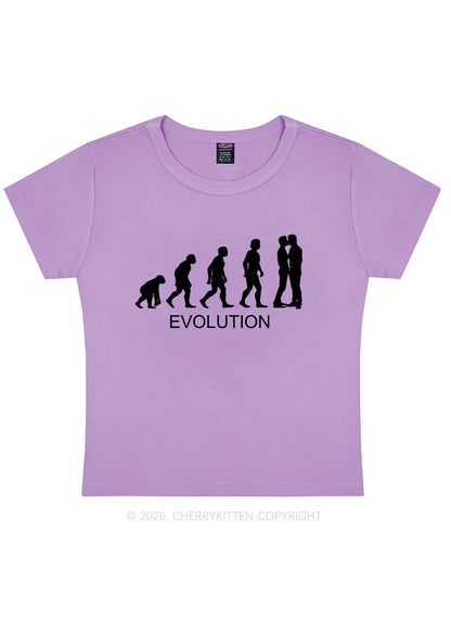 Gay Evolution Pride Y2K Baby Tee Cherrykitten