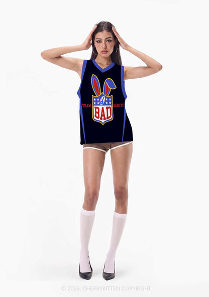 Black Football Bunny Y2K Sport Jersey Tank Cherrykitten