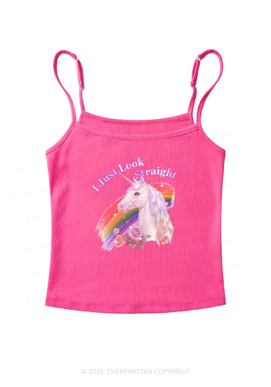 Look Straight Unicorn Pride Y2K Spaghetti Strap Cami Cherrykitten