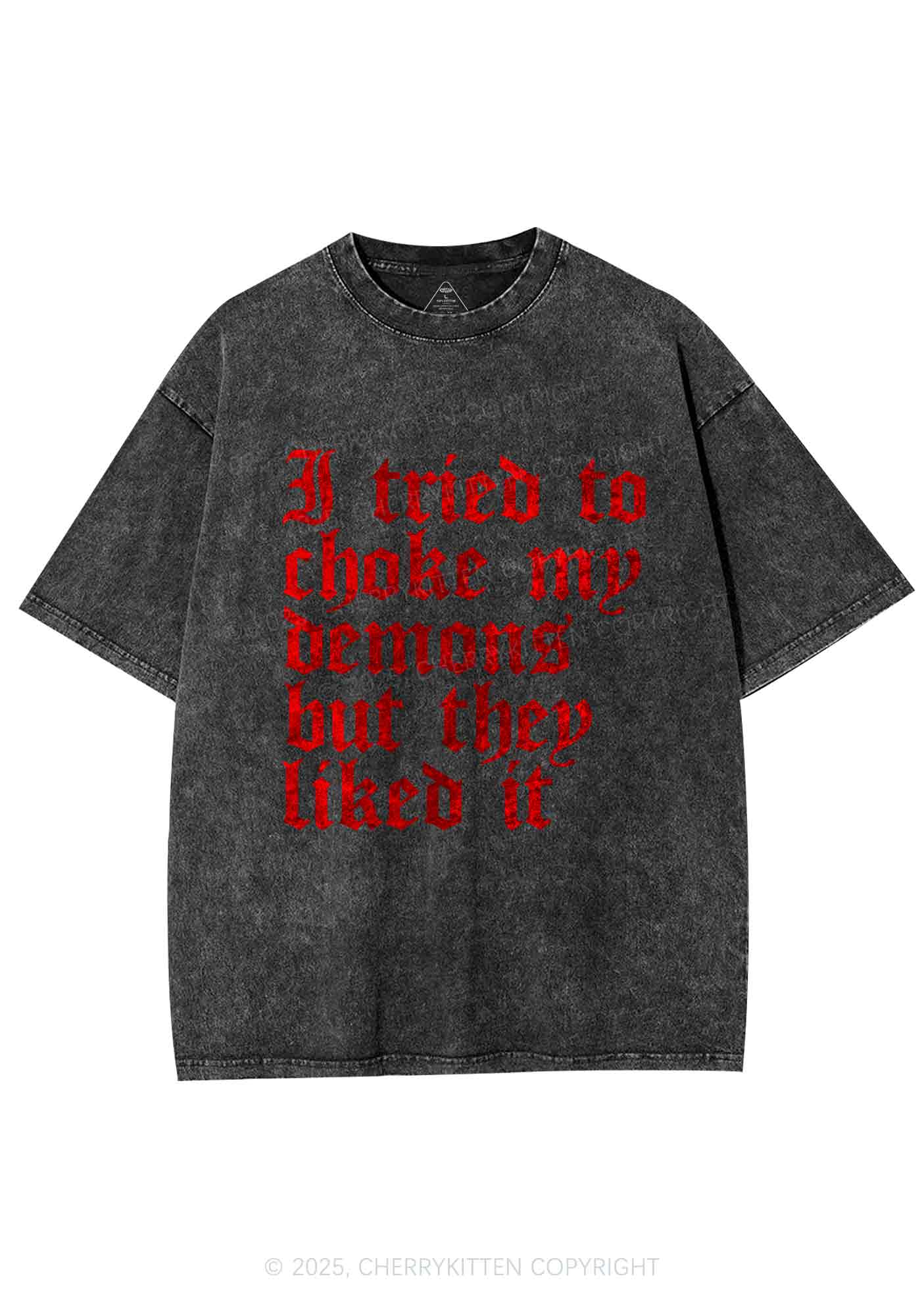 Halloween Choke Demons They Liked Y2K Shirts Washed Tee Cherrykitten