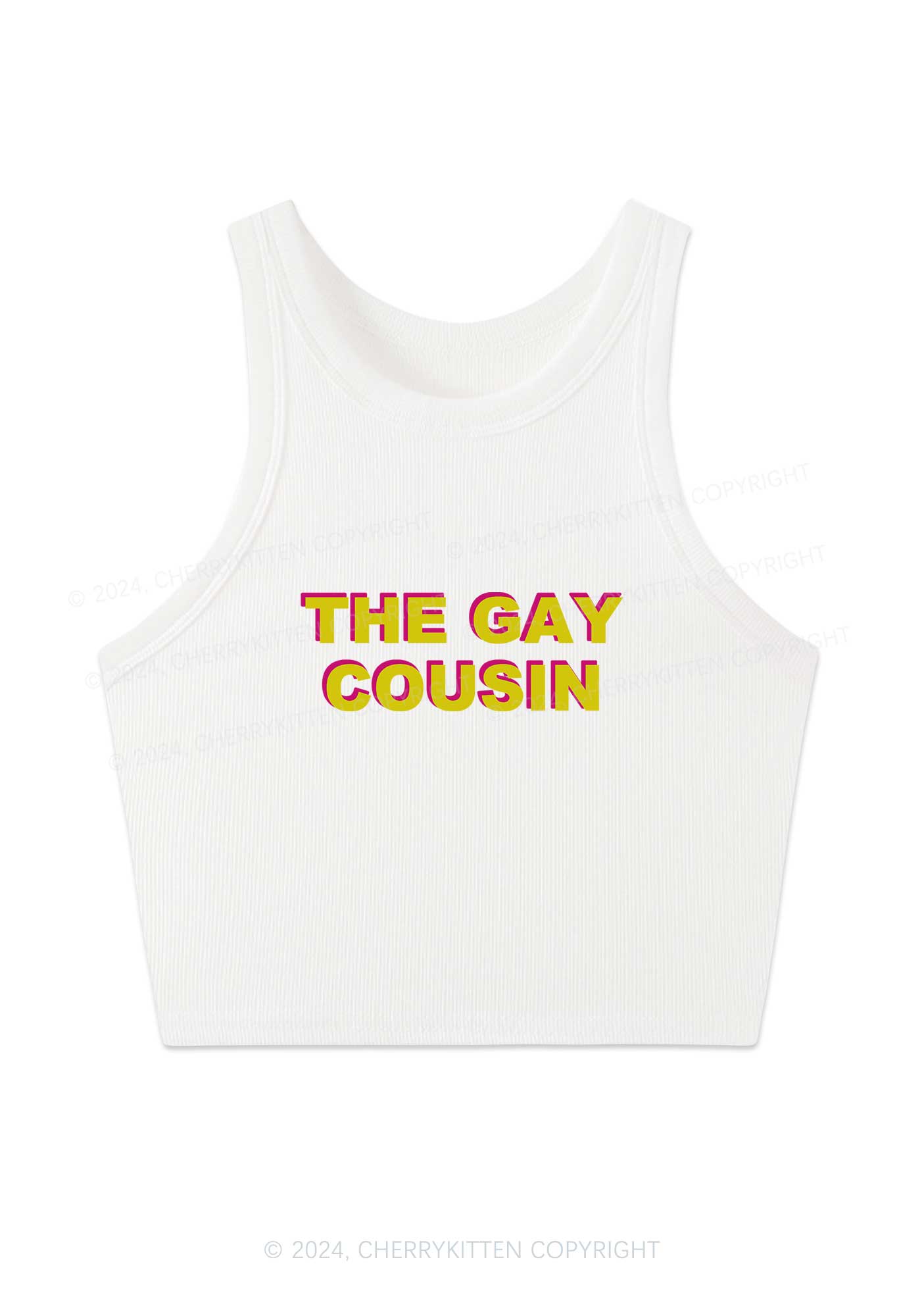 The Gay Cousin Y2K Crop Tank Top Cherrykitten