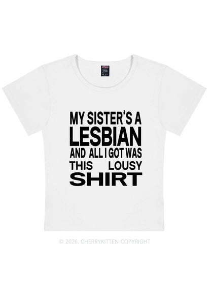 My Sisters A Lesbian Pride Y2K Baby Tee Cherrykitten
