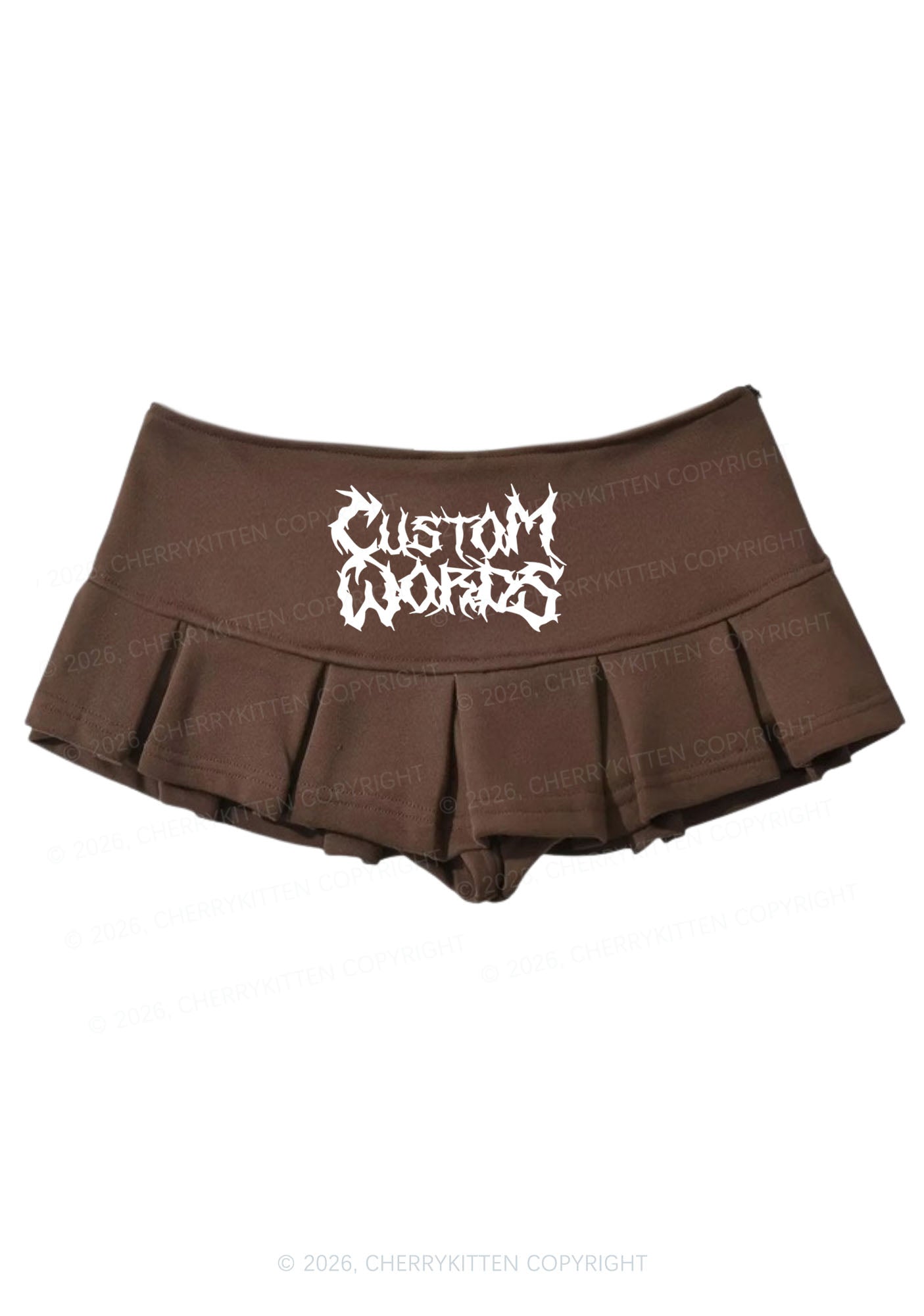 Custom Text Punk Font Y2K Mini Pleated Skirts Cherrykitten