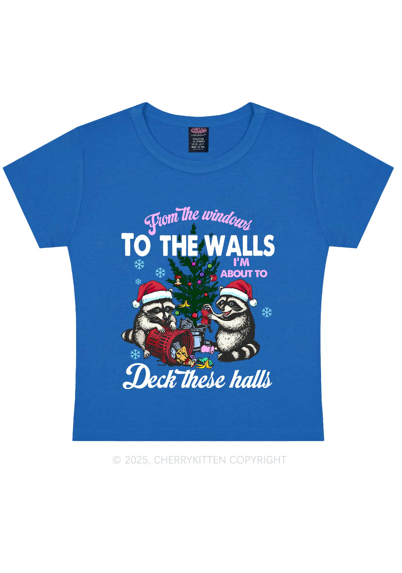 Christmas To The Walls Y2K Baby Tee Cherrykitten