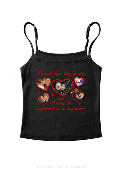 I Want Two Boyfriends HR Y2K Spaghetti Strap Cami Cherrykitten