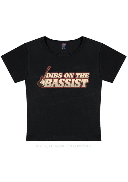 Dibs On The Bassist Y2K Baby Tee Cherrykitten