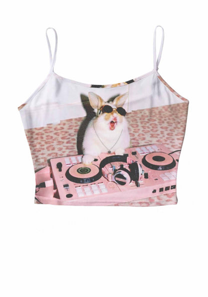Dj Bunny Y2K Mesh Cami Tank Cherrykitten