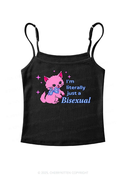 Literally Just A Bisexual Pride Y2K Spaghetti Strap Cami Cherrykitten