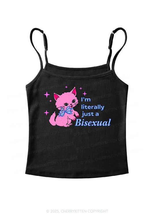 Literally Just A Bisexual Pride Y2K Spaghetti Strap Cami Cherrykitten