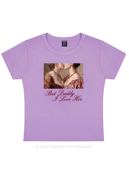 But Daddy I Love Her Lesbian Pride Y2K Baby Tee Cherrykitten