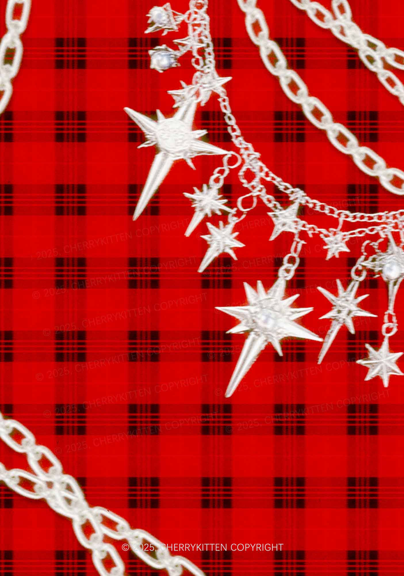 Star Chain Black Pattern Y2K Phone Case Cherrykitten