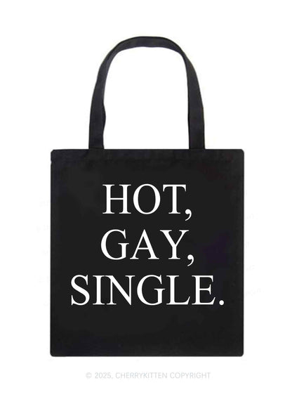 Hot Gay Single Pride Y2K Canvas Tote Bag Cherrykitten