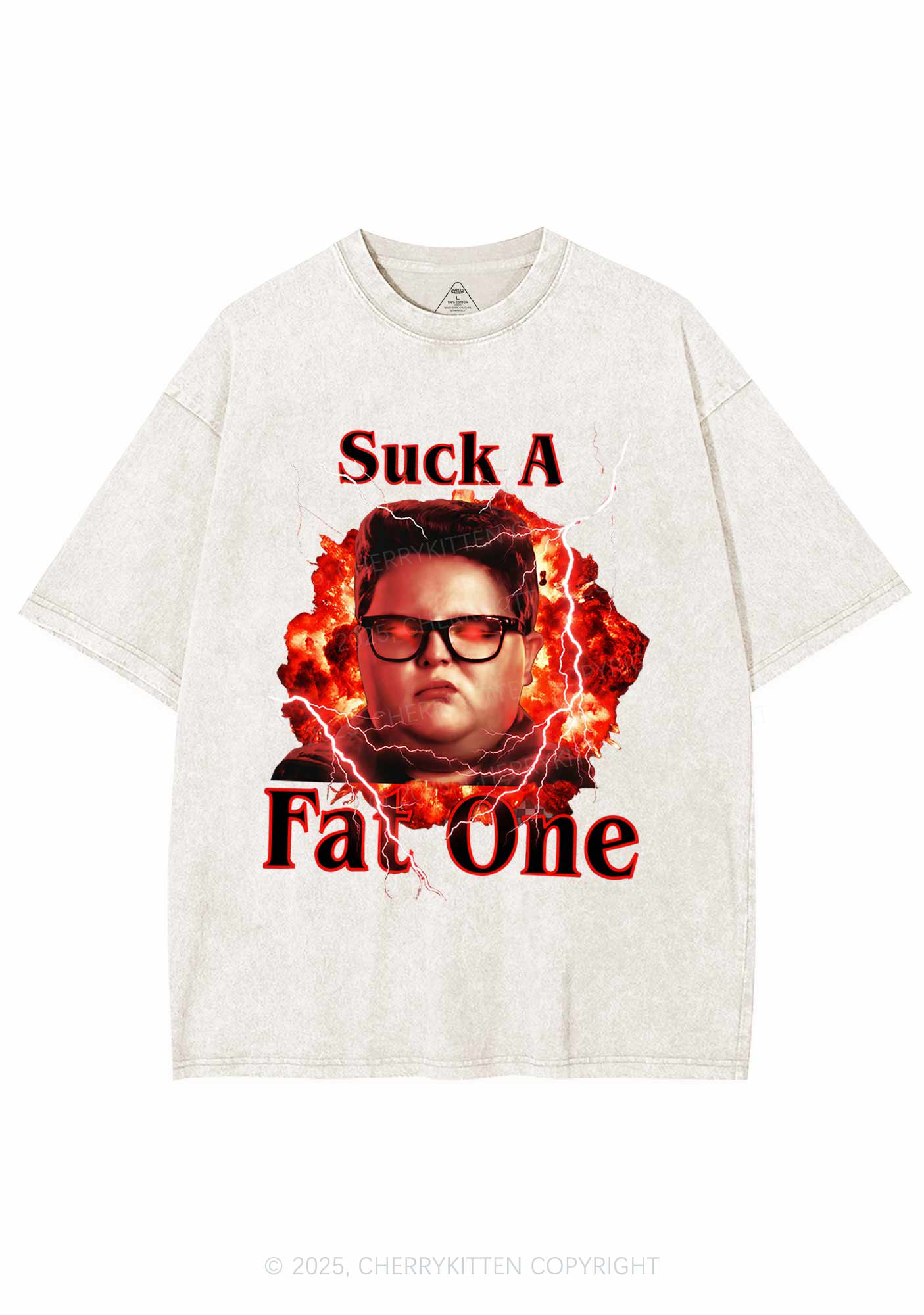 Suck A Fat One Y2K Shirts Washed Tee Cherrykitten