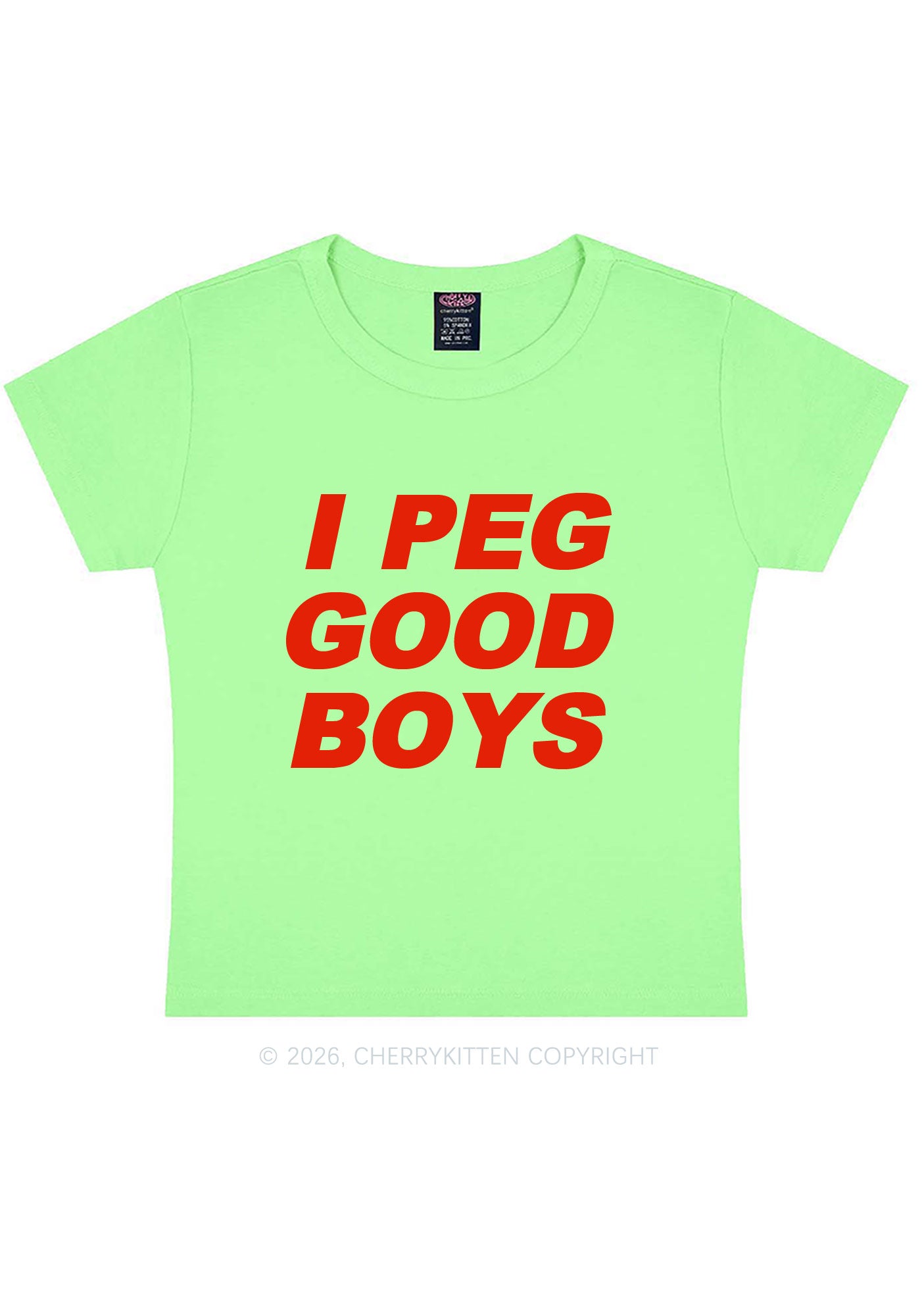 I Peg Good Boys Y2K Baby Tee Cherrykitten