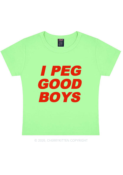 I Peg Good Boys Y2K Baby Tee Cherrykitten
