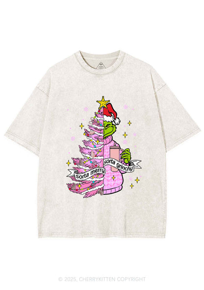 Christmas Sorta Merry Y2K Shirts Washed Tee Cherrykitten