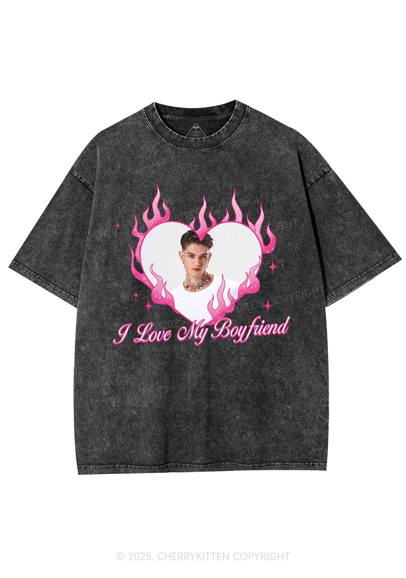 Custom Love Girlfriend Y2K Shirts Washed Tee Cherrykitten