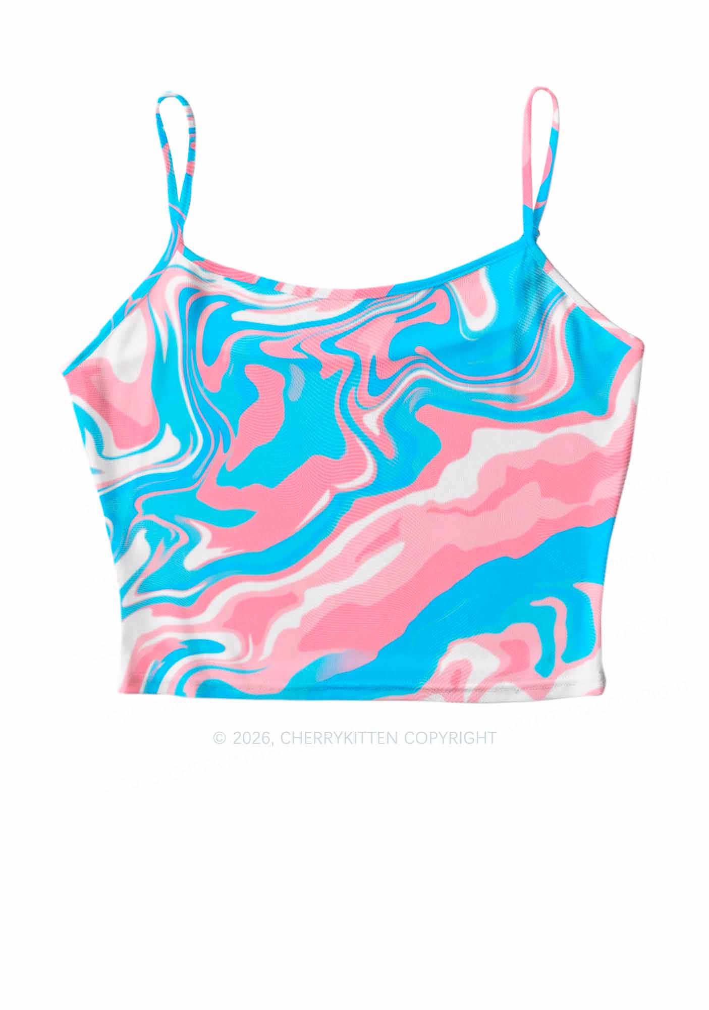 Trans Liquid Tie Dye Pride Y2K Mesh Cami Tank Cherrykitten
