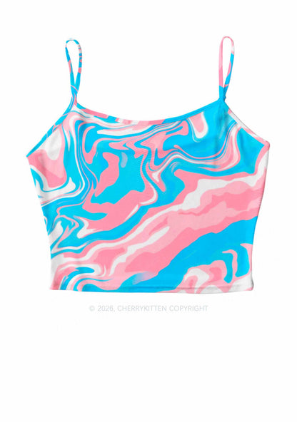 Trans Liquid Tie Dye Pride Y2K Mesh Cami Tank Cherrykitten