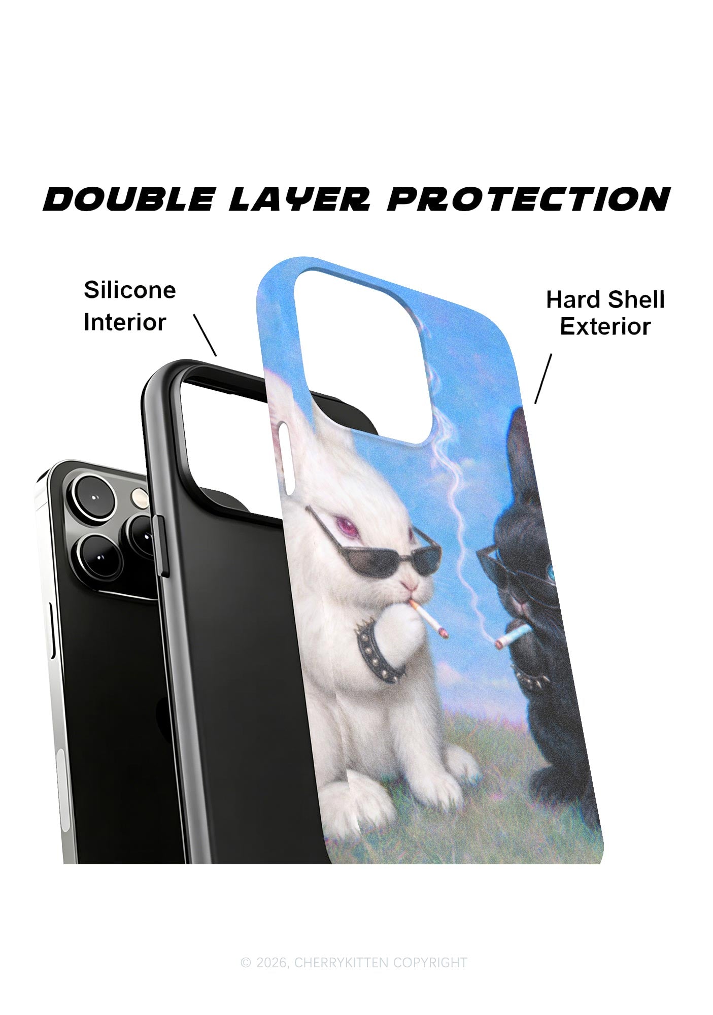 Smoking Punk Bunny Y2K Phone Case Cherrykitten