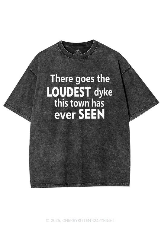 The Loudest Dyke Y2K Shirts Washed Tee Cherrykitten