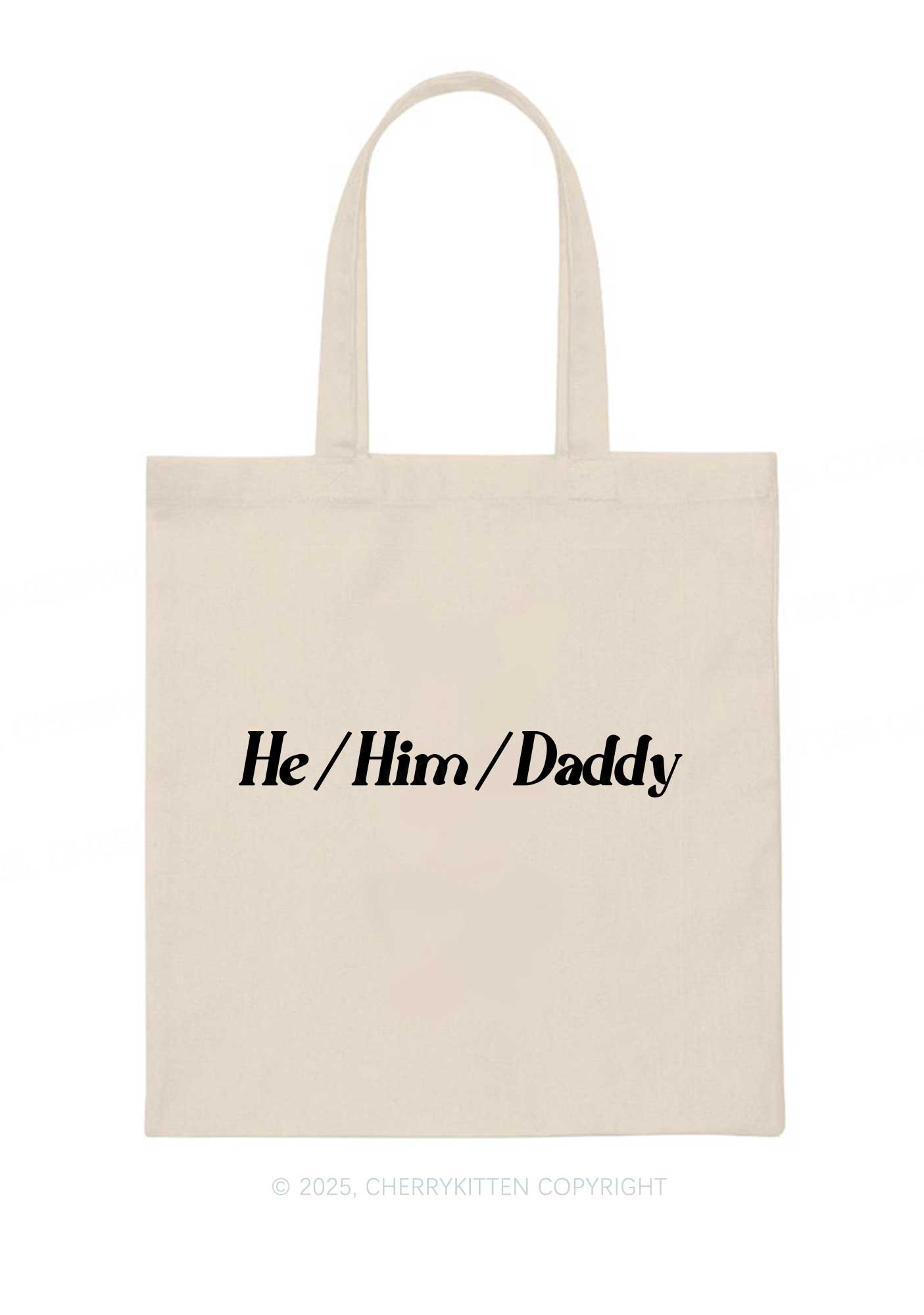 He Him Daddy Pride Y2K Canvas Tote Bag Cherrykitten