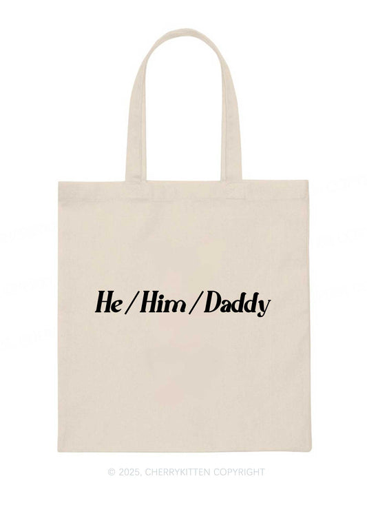 He Him Daddy Pride Y2K Canvas Tote Bag Cherrykitten