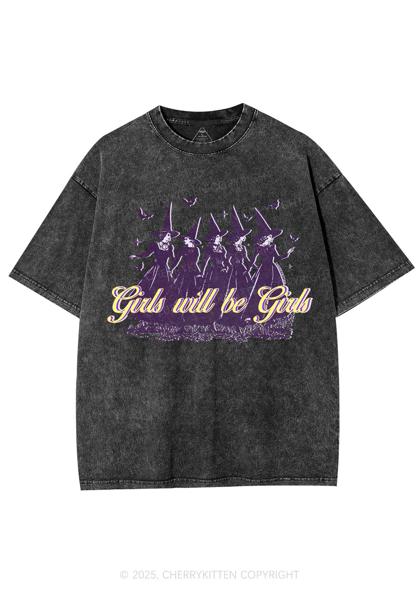 Halloween Witches Will Be Witches Y2K Shirts Washed Tee Cherrykitten