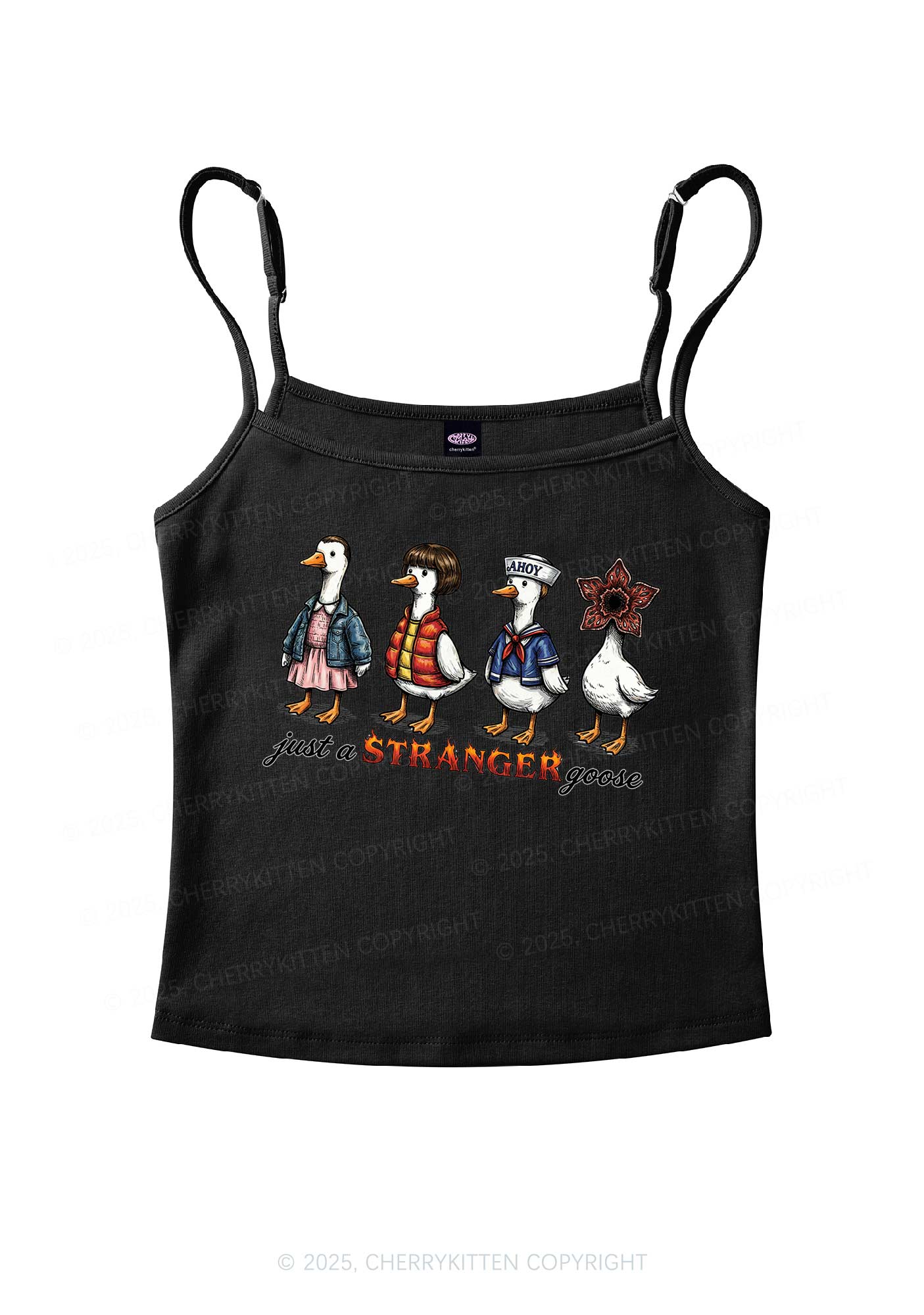 Just A Stranger Goose Y2K Spaghetti Strap Cami Cherrykitten