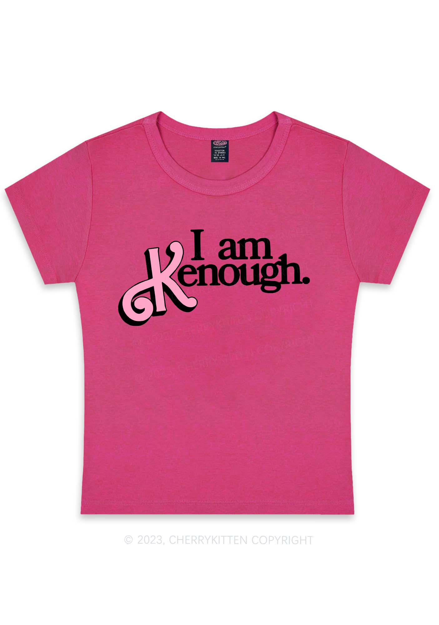Curvy I Am Kenough Y2K Baby Tee Cherrykitten
