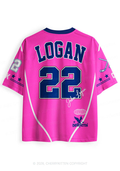 Pink Hockey Team JL Y2K Sport Jersey Shirts Cherrykitten