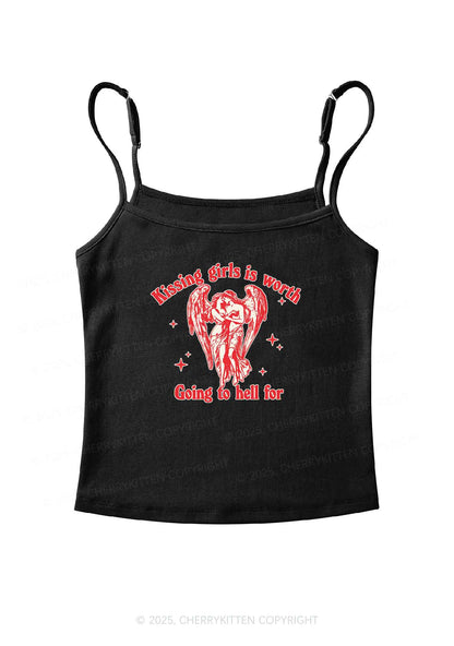 Kissing Girls To Hell Pride Y2K Spaghetti Strap Cami Cherrykitten