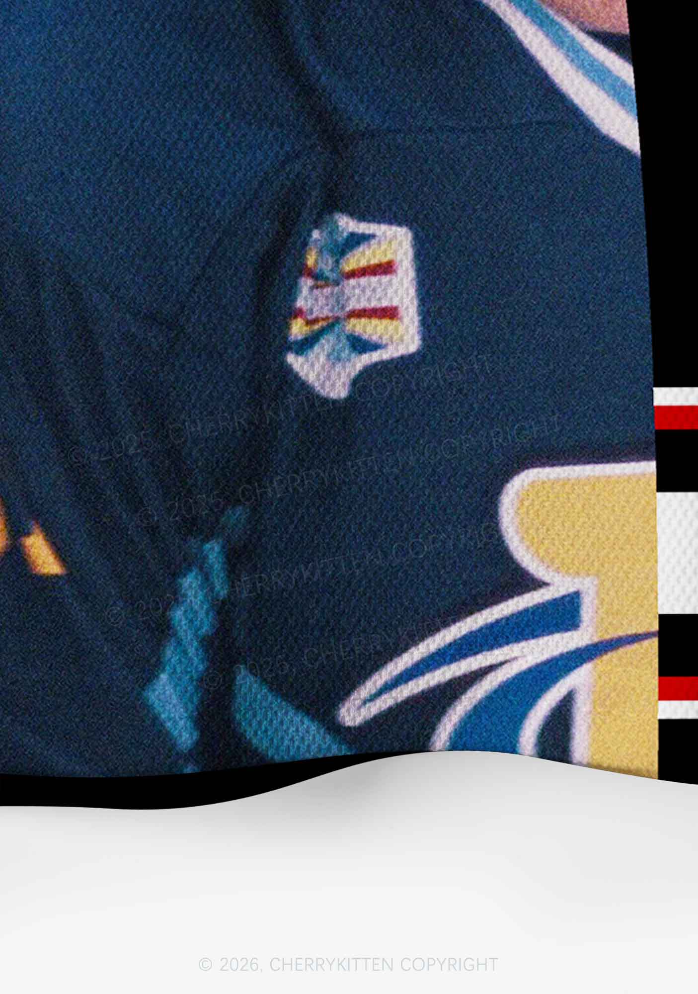 Blue Gaze HR Y2K Crop Sport Jersey Shirts Cherrykitten