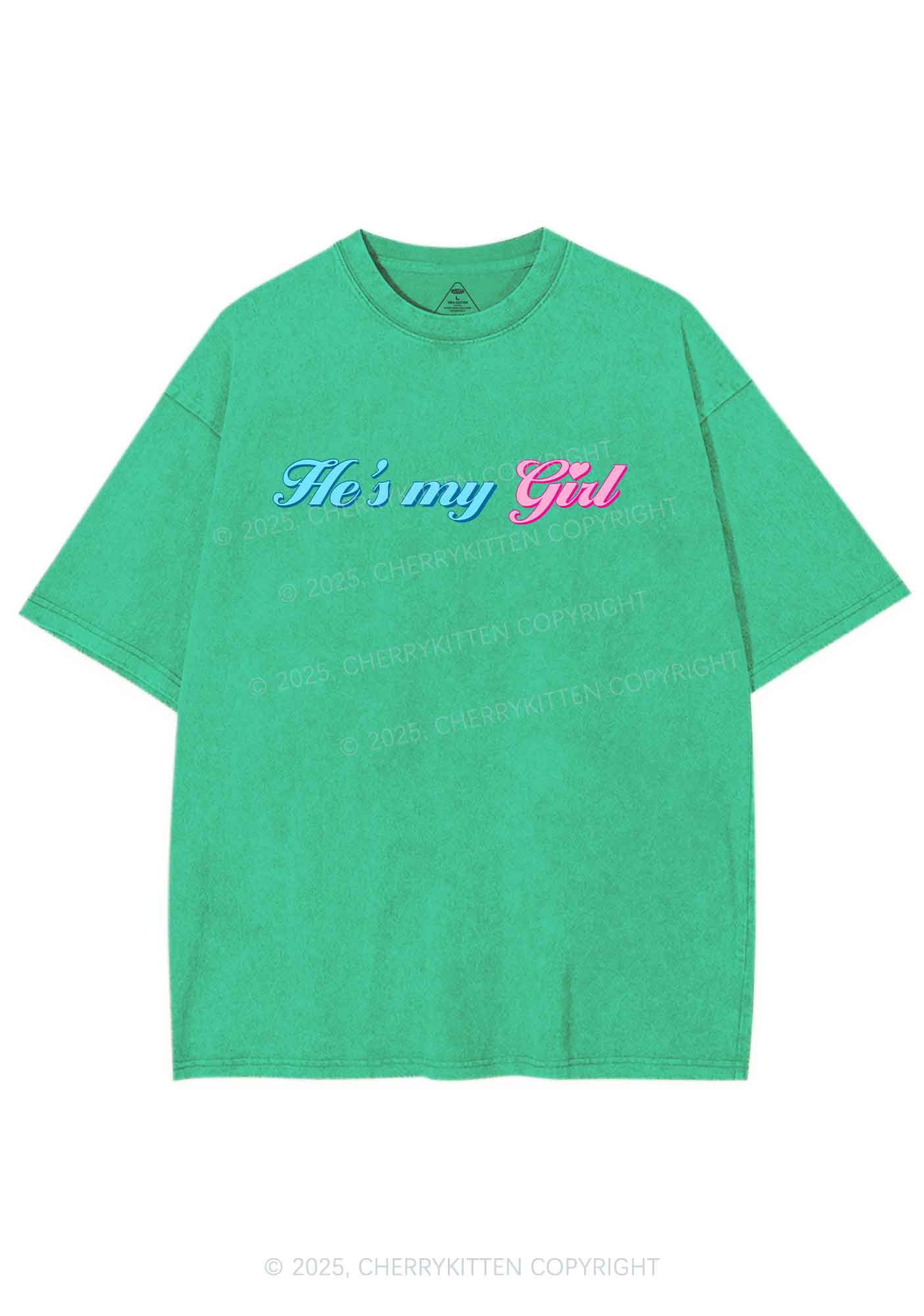 He Is My Girl Pride Y2K Shirts Washed Tee Cherrykitten
