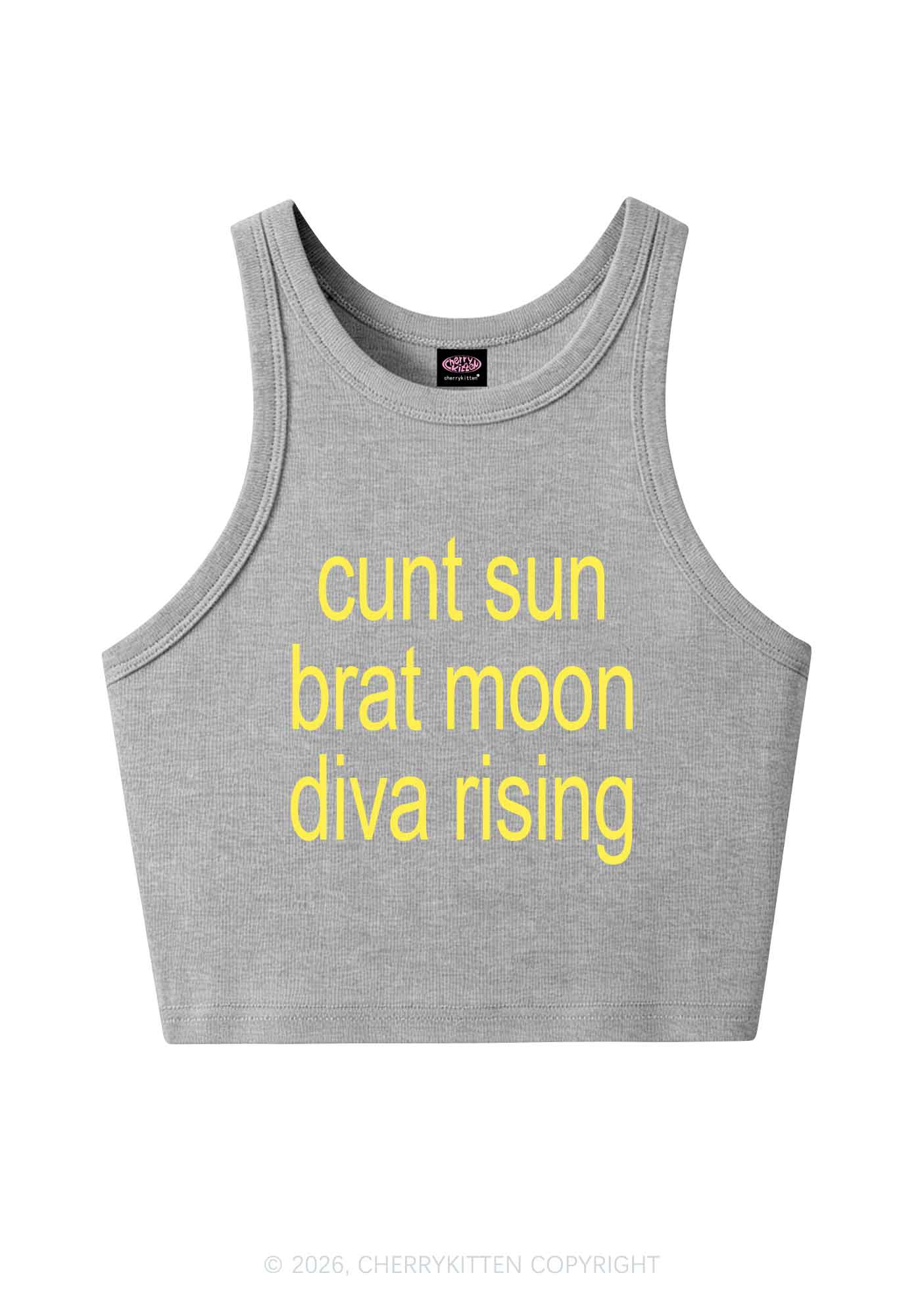 Cxxt Sun Brat Moon Diva Rising Y2K Crop Tank Top Cherrykitten
