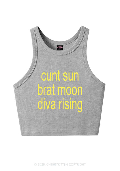 Cxxt Sun Brat Moon Diva Rising Y2K Crop Tank Top Cherrykitten