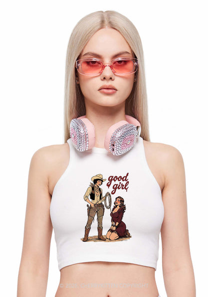 Good Girl Western Cowgirls Pride Y2K Crop Tank Top Cherrykitten