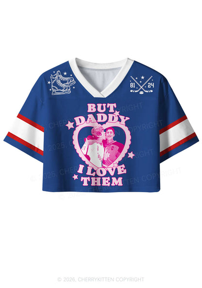 But Daddy I Love Them HR Y2K Crop Sport Jersey Shirts Cherrykitten