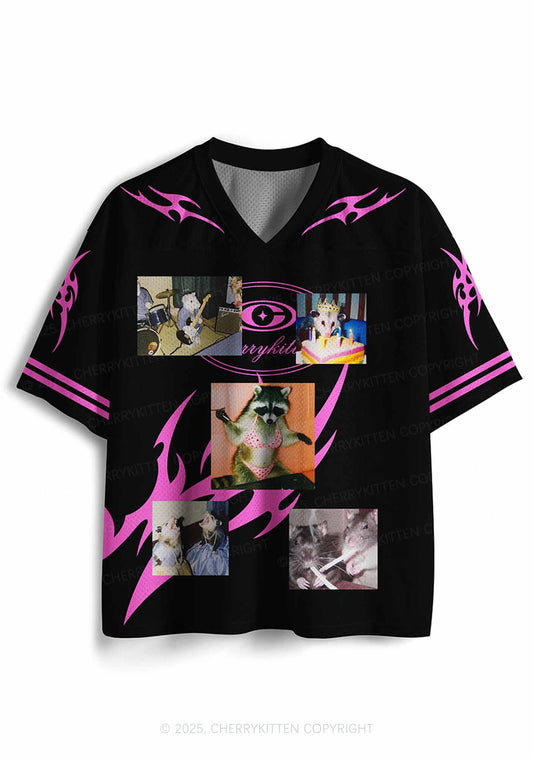 Custom Hot Pink Flame Y2K Sport Jersey Shirts Cherrykitten