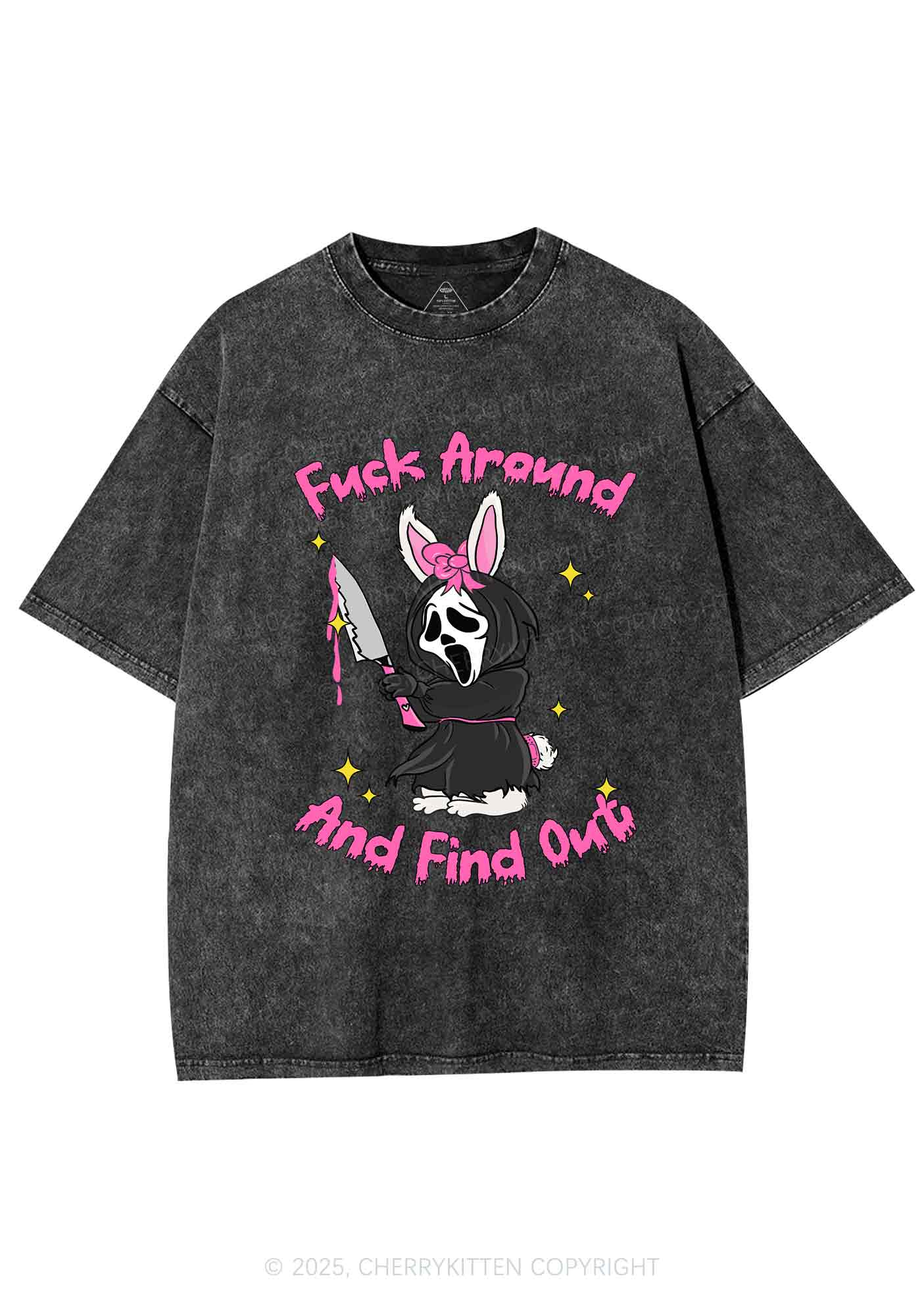 Halloween Fxxk Around Find Out Y2K Shirts Washed Tee Cherrykitten