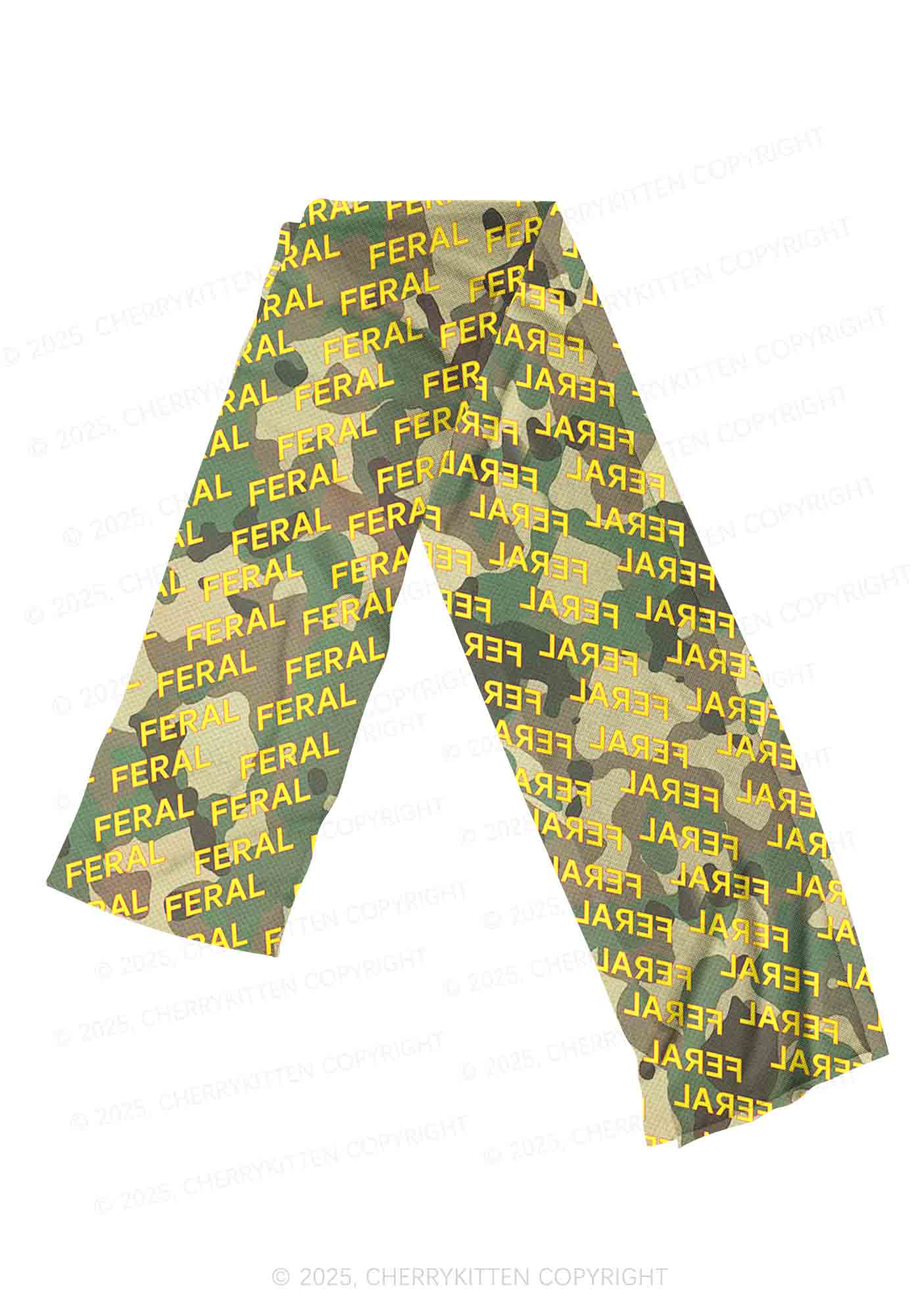 Wild Camouflage Feral Y2K Mesh Slip Dress With Scarf Set Cherrykitten