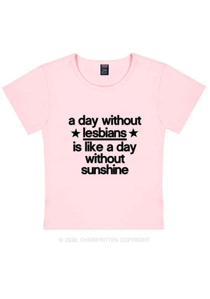 Lesbians Is Like Sunshine Pride Y2K Baby Tee Cherrykitten