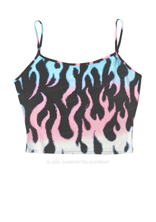 Trans Flame Pride Y2K Mesh Cami Tank Cherrykitten