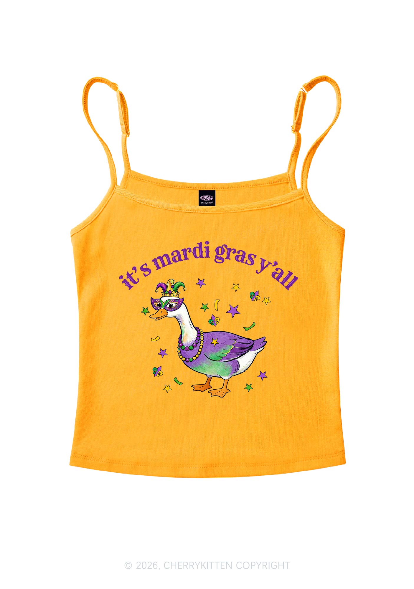 Its Mardi Gras Yall Y2K Spaghetti Strap Cami Cherrykitten