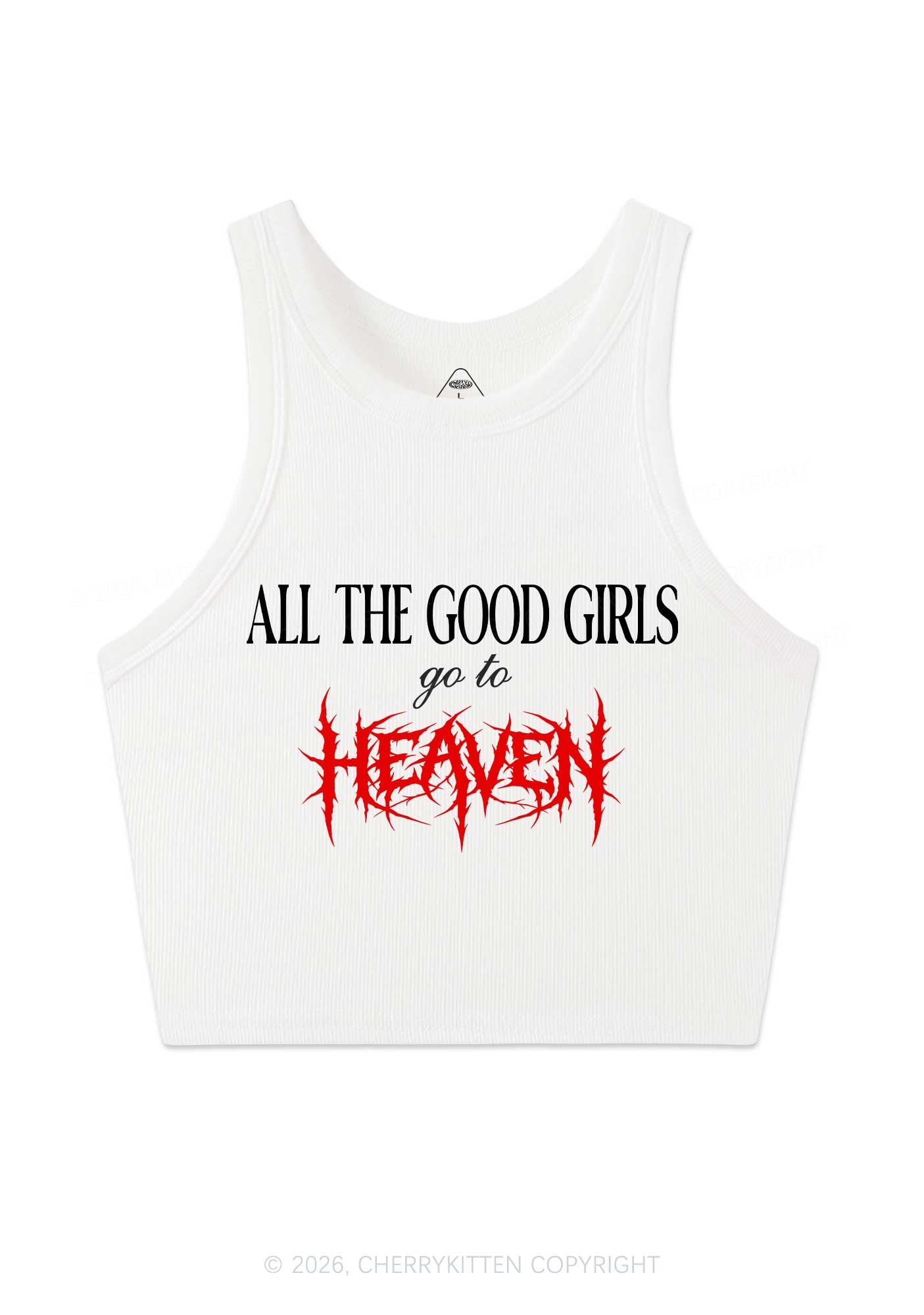 Good Girls Go To Heaven Y2K Crop Tank Top Cherrykitten
