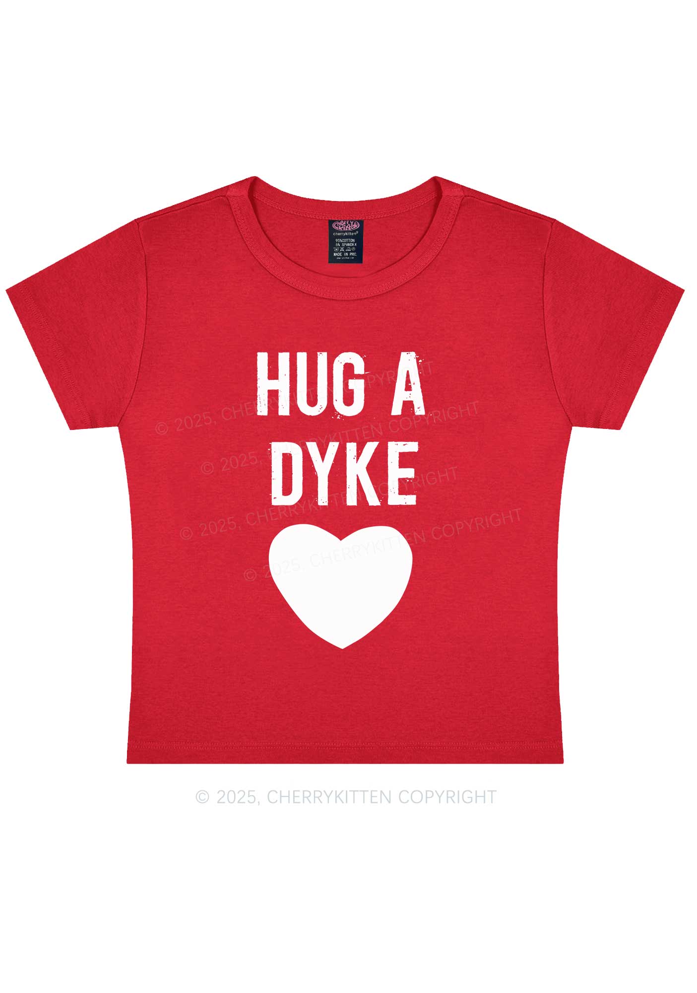 Hug A Dyke Y2K Baby Tee Cherrykitten