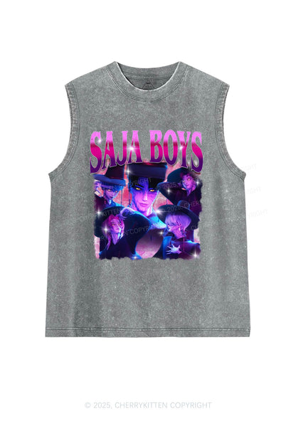 Kpop Boy Group Y2K Washed Muscle Tank Cherrykitten