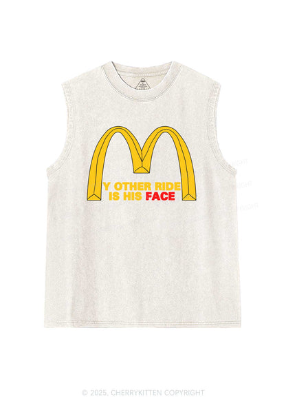 Ride His Face Y2K Washed Muscle Tank Cherrykitten